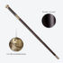 Gold Dragon Cloud Round Pommel Cane Sword | Ebony Darkwood and Folded Steel