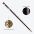 Black Domed Cane Sword | Ebony darkwood and Folded Steel