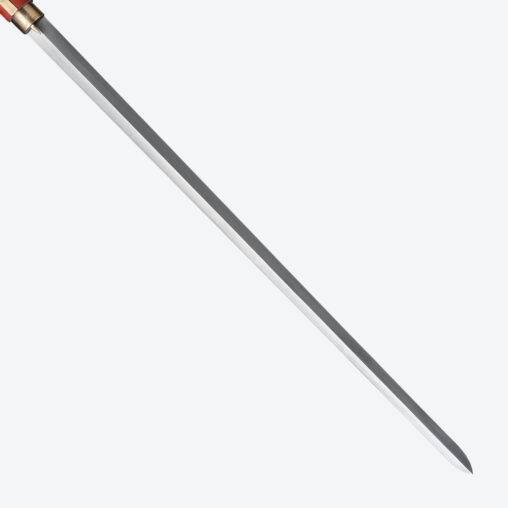 Black Dragon Round Pommel Cane Sword | Redwood and Folded Steel