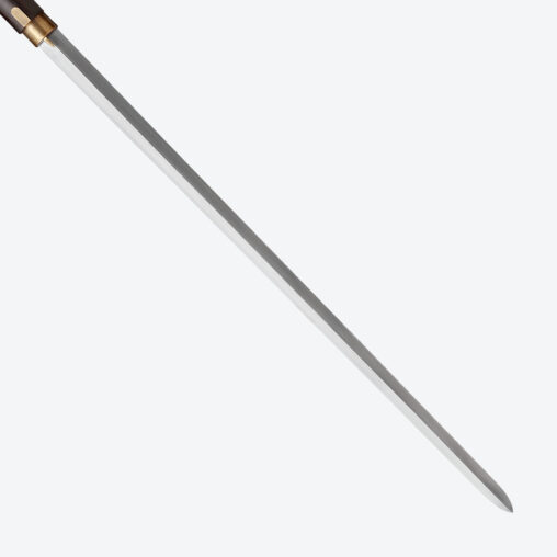 Gold Dragon Cloud Round Pommel Cane Sword | Ebony Darkwood and Folded Steel