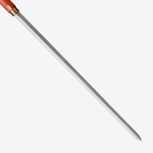 Red Derby Handle Cane Sword | Redwood and Folded Steel