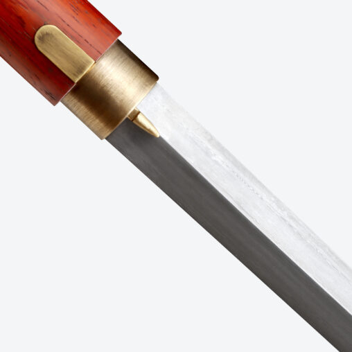 Black Dragon Round Pommel Cane Sword | Redwood and Folded Steel