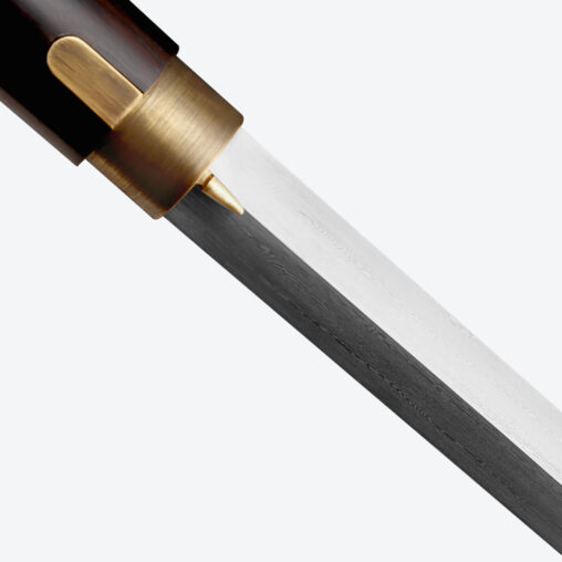 Gold Imperial Dragon-Head Cane Sword | Ebony Darkwood and Folded Steel