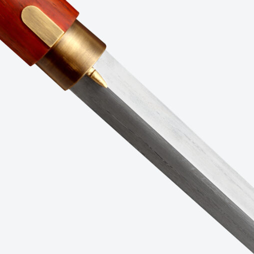 Red Derby Handle Cane Sword | Redwood and Folded Steel
