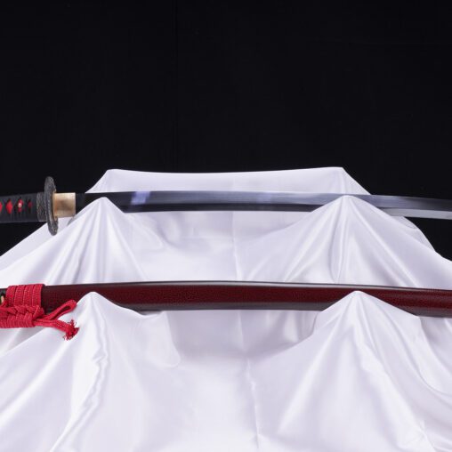 Enraged Red Japanese Sea Wave Carbon Steel Katana
