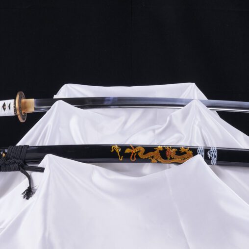 Golden Dragon Saya Hand Polished Katana Sword