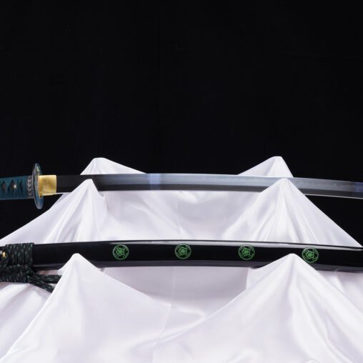 Japanese Dragon Green Five Petal Cherry Blossom Katana