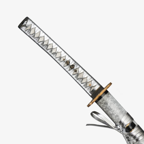 Nova Snow Silver Dragon Hira Zukuri Leather Ito Katana
