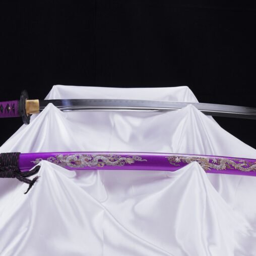 Purple Dragon Katana Double-Edged Kissaki Moroha