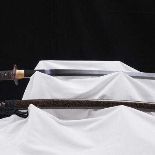 Brown Clay Tempered Katana with Snake Fittings