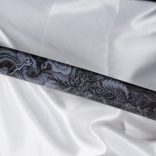 Grey Dragon Katana with Dragonfly Fititings | Clay Tempered 1095