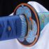 Anime Style Blue Leaf Motif Battle Ready Katana Sword