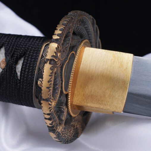 Black Dragon Tail Handguard Katana Usable for Cutting Practice