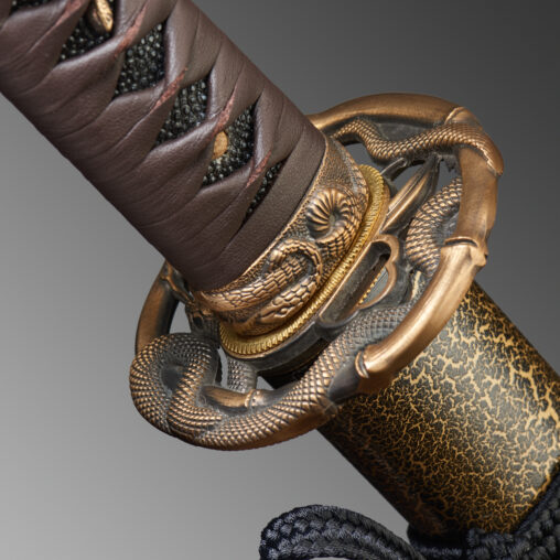 Nova Brown Clay Tempered Katana with Snake Fittings