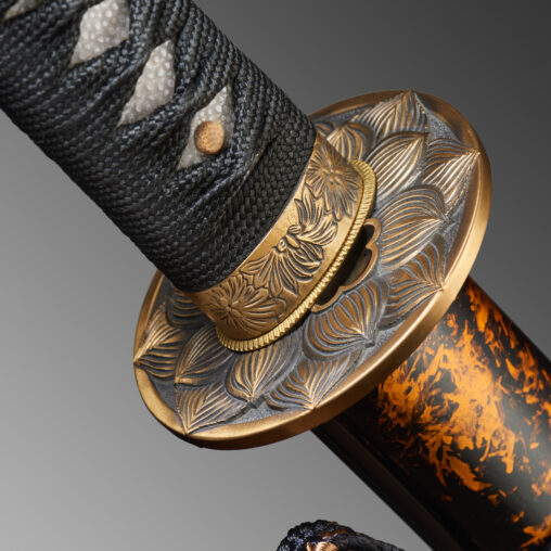 Nova Flaming Katana – 9260 Spring Steel with Bo-hi