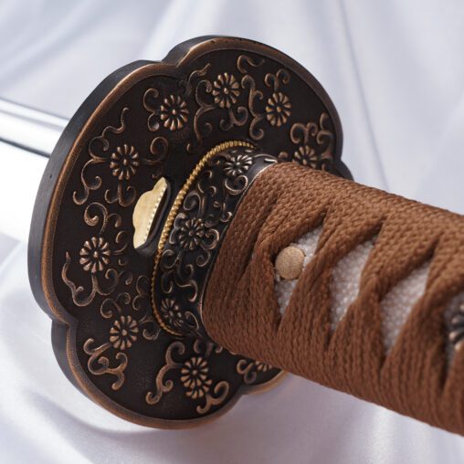 Brown Striped 1095 Carbon Steel Katana