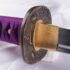 Purple Three-Clawed Japanese Katana with Dragon Fittings