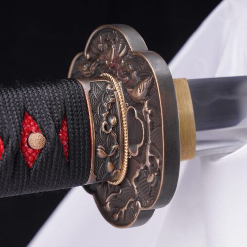 Red 1095 High Carbon Steel Polished Nature Motif Katana