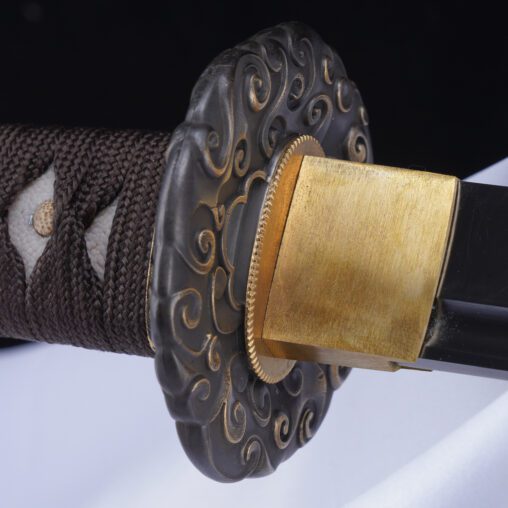 9260 Steel Khaki Kanmuriotoshi-Zukuri Woman Warrior Katana