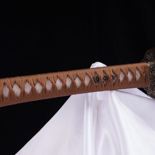 Brown Striped 1095 Carbon Steel Katana