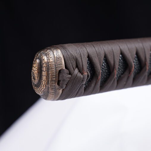 Brown Clay Tempered Katana with Snake Fittings