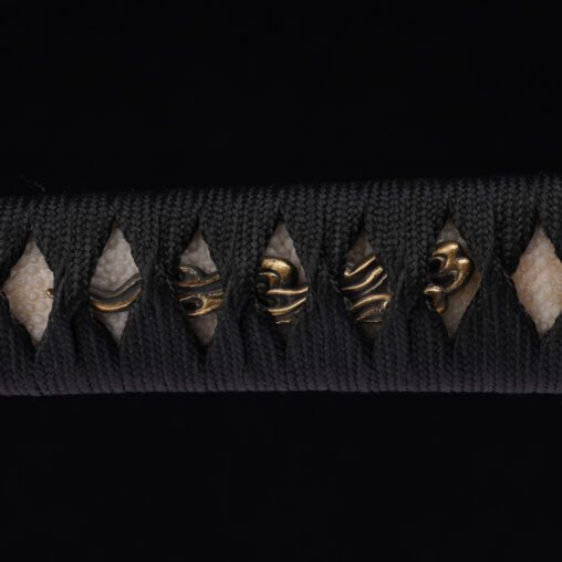 Flaming Flower Purple Katana with Brass Fittings