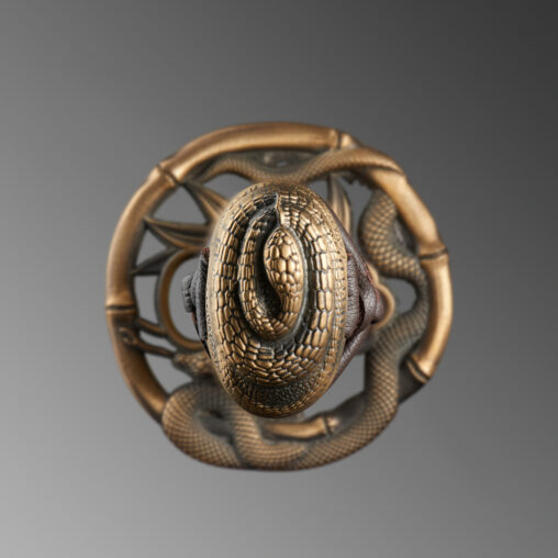 Nova Brown Clay Tempered Katana with Snake Fittings