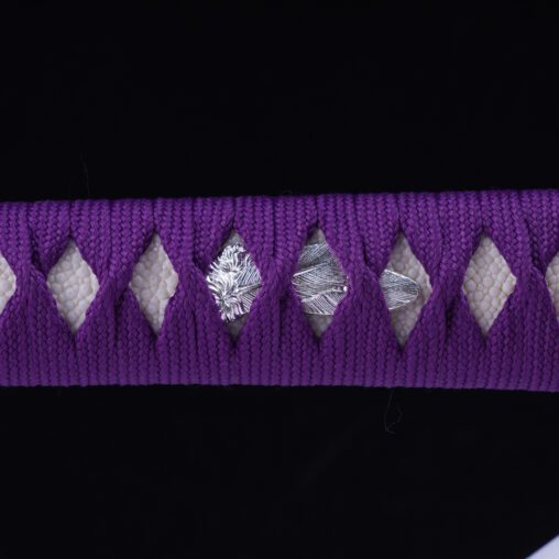 Pink/Purple Katana 1095 Carbon Steel Clay Tempered