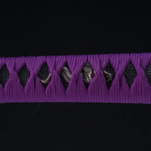 Purple Three-Clawed Japanese Katana with Dragon Fittings