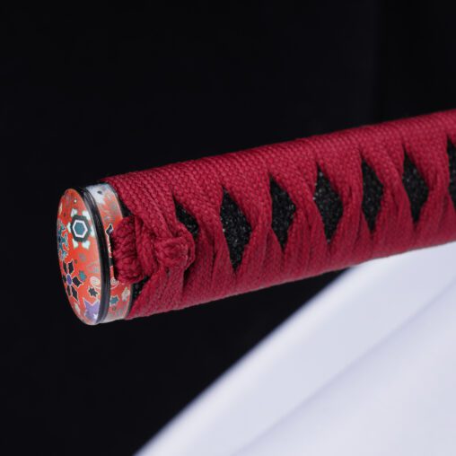 Red Fantasy Katana 1095 Clay Tempered with Gunome Hamon