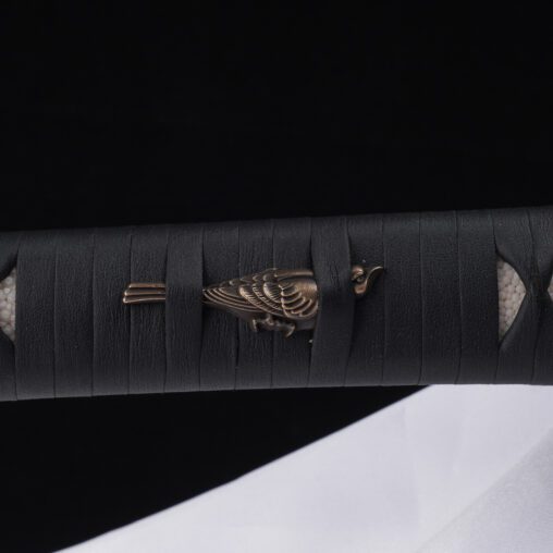 1095 Cream/Brown Katana with Singing Samurai Saya