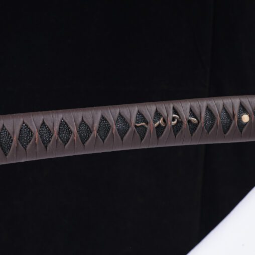 Brown Clay Tempered Katana with Snake Fittings