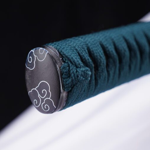 Japanese Dragon Green Five Petal Cherry Blossom Katana