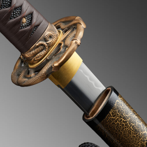Nova Brown Clay Tempered Katana with Snake Fittings