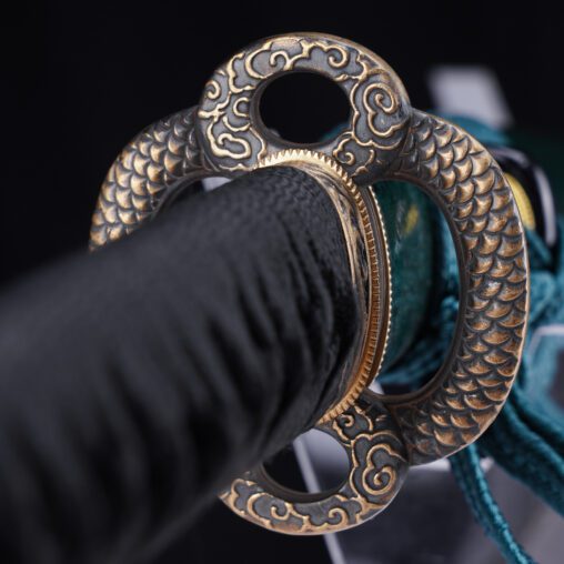 Green Dragon Tsuba Battle-Ready Katana Sword