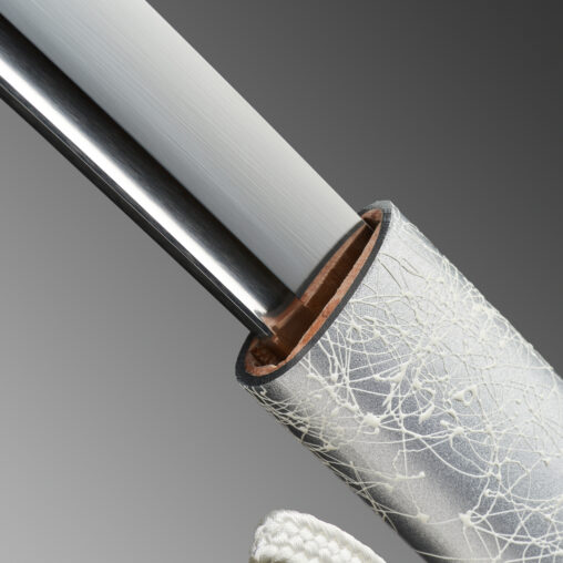 Nova Battle Ready Silver Cloud Carbon Steel Katana with Bohi