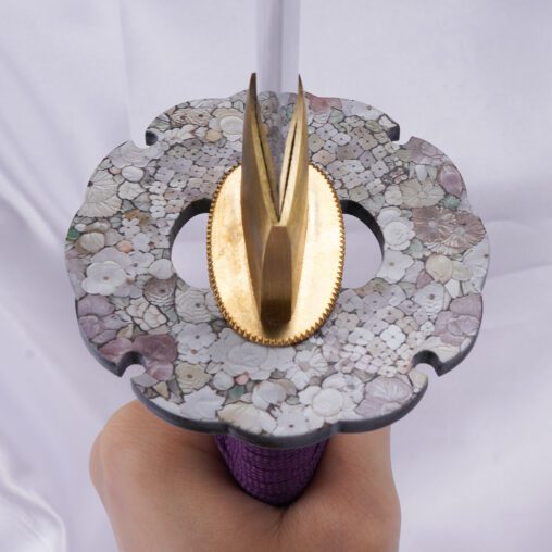 Pink/Purple Katana 1095 Carbon Steel Clay Tempered