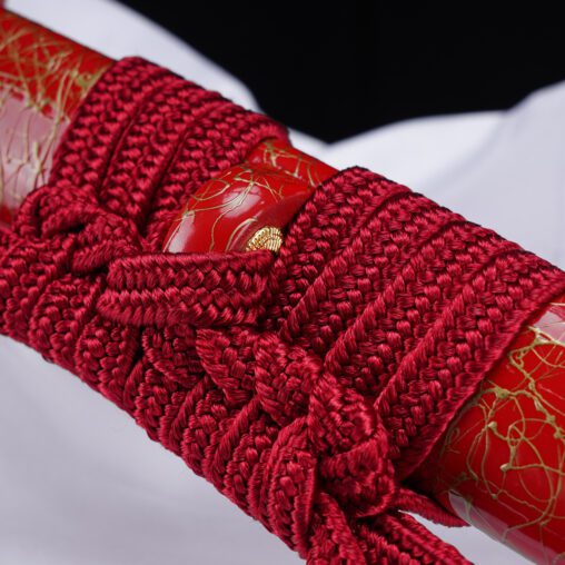 Red Fantasy Katana 1095 Clay Tempered with Gunome Hamon