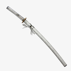 Nova Snow Silver Dragon Hira Zukuri Leather Ito Katana