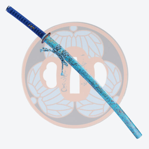Nova Anime Style Blue Leaf Motif Battle Ready Katana Sword