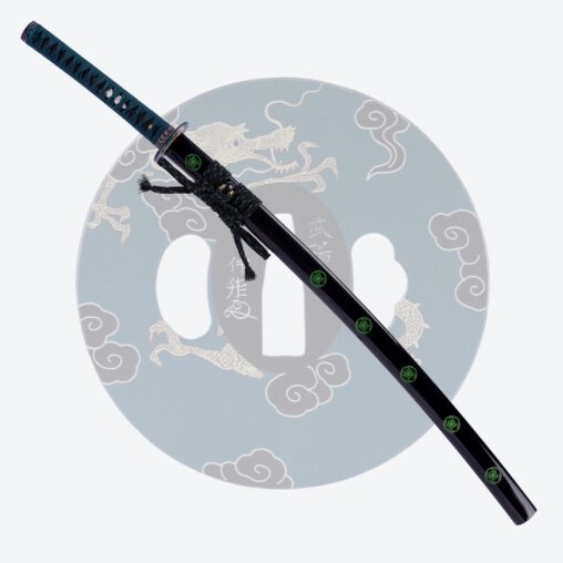 Japanese Dragon Green Five Petal Cherry Blossom Katana