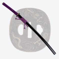 Purple Three-Clawed Japanese Katana with Dragon Fittings