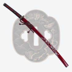 Red 1095 High Carbon Steel Polished Nature Motif Katana