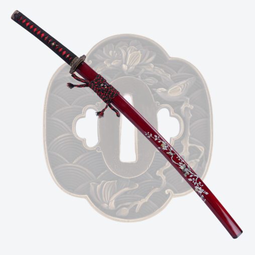 Red 1095 High Carbon Steel Polished Nature Motif Katana