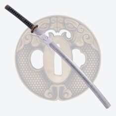 Nova Battle Ready Silver Cloud Carbon Steel Katana with Bohi