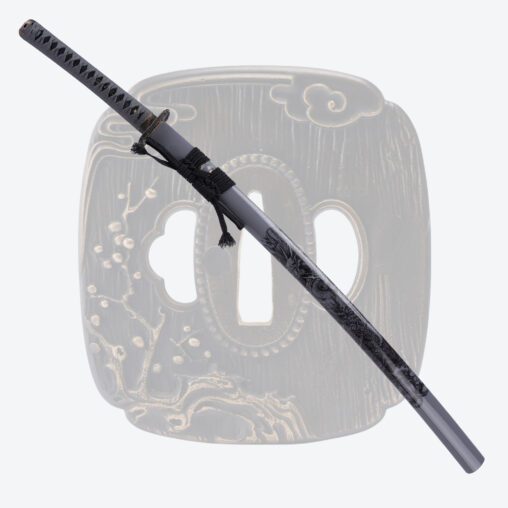 Grey Dragon Katana with Dragonfly Fititings | Clay Tempered 1095