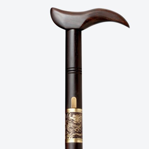 Derby Handle Dragon Cane Sword | Ebony Darkwood and Damascus Steel