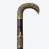 Gold Hook-Handle Walking Sword Cane | Ebony Darkwood and Damascus Steel