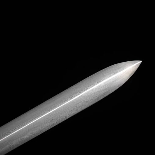 Black Crook Handle Cane Sword for Tai-Chi | Ebony Darkwood and Folded Steel
