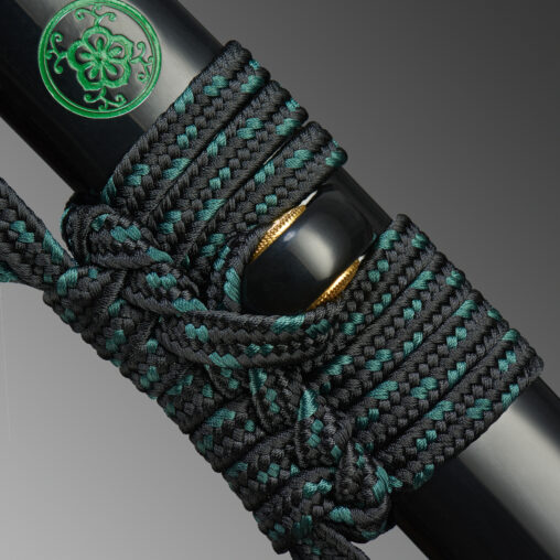 Nova Japanese Dragon Green Five Petal Cherry Blossom Katana